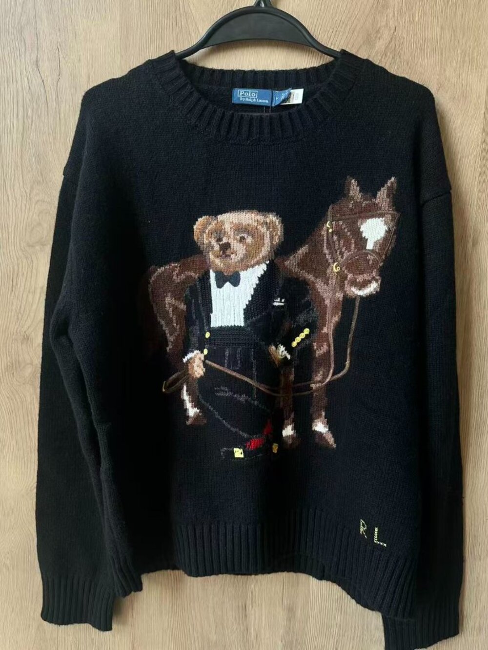 Polo Ralph Lauren Women Bear Horse Graphic Crew Neck Sweater